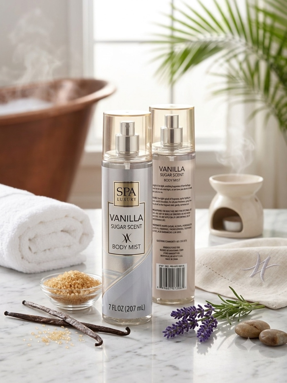 SPA Luxury Vanilla Sugar Scent Body Mist - White & Gold